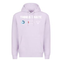Lilac funny things i hate low battery and wifi connection Premium Hoodie - linhVisuals