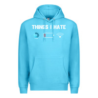 Ocean Blue funny things i hate low battery and wifi connection Premium Hoodie - linhVisuals