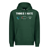 Sports Green funny things i hate low battery and wifi connection Premium Hoodie - linhVisuals