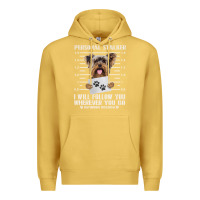 Antique Gold funny yorkie personal stalker yorkshire terrier  dog i will follow you Premium Hoodie - linhVisuals