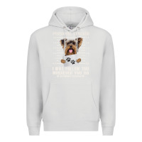 Dove Grey funny yorkie personal stalker yorkshire terrier  dog i will follow you Premium Hoodie - linhVisuals