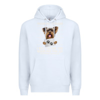 White funny yorkie personal stalker yorkshire terrier  dog i will follow you Premium Hoodie - linhVisuals