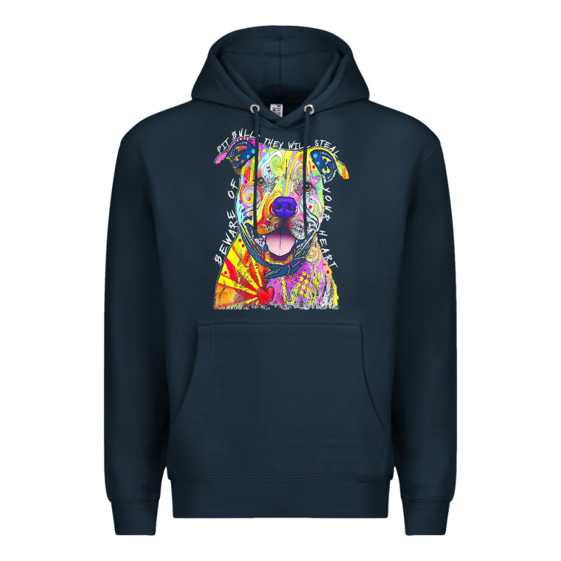 Pitbull T  Shirt Beware Of Pitbulls They Will Steal Your Heart T  Shir Premium Hoodie by linhVisuals | Teevron