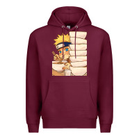 Burgundy Nar Manga Ruto Ramen Premium Hoodie - linhVisuals