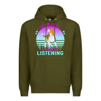 Army Green beagle t  shirt i hear you i'm just not listening beagle lover t  shir Premium Hoodie - linhVisuals