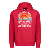 Cardinal she swallows every time i bring my rod t  shirt she swallows every tim Premium Hoodie - linhVisuals