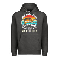 Charcoal Heather she swallows every time i bring my rod t  shirt she swallows every tim Premium Hoodie - linhVisuals