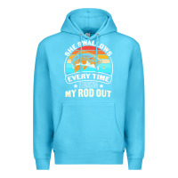 Ocean Blue she swallows every time i bring my rod t  shirt she swallows every tim Premium Hoodie - linhVisuals