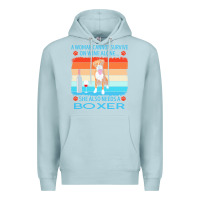Blue Mist boxer t  shirt a woman cannot survive on wine alone she also needs box Premium Hoodie - linhVisuals