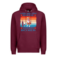 Burgundy boxer t  shirt a woman cannot survive on wine alone she also needs box Premium Hoodie - linhVisuals