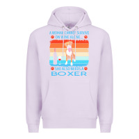 Lilac boxer t  shirt a woman cannot survive on wine alone she also needs box Premium Hoodie - linhVisuals