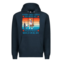 Navy boxer t  shirt a woman cannot survive on wine alone she also needs box Premium Hoodie - linhVisuals