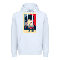 White leonardo Premium Hoodie - linhVisuals