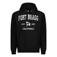 Black fort bragg california ca vintage boat anchor flag design tee Premium Hoodie - linhVisuals