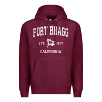 Burgundy fort bragg california ca vintage boat anchor flag design tee Premium Hoodie - linhVisuals