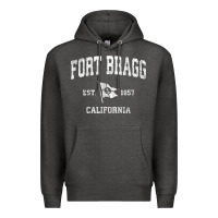 Charcoal Heather fort bragg california ca vintage boat anchor flag design tee Premium Hoodie - linhVisuals