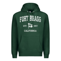 Sports Green fort bragg california ca vintage boat anchor flag design tee Premium Hoodie - linhVisuals