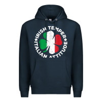 Navy irish temper italian attitude t shirt st patrick's day t shirt Premium Hoodie - linhVisuals