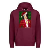 Burgundy merry christmas heal the world michael jackson Premium Hoodie - linhVisuals