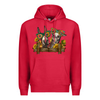 Cardinal 2 donkeys with sunflowers Premium Hoodie - BarkalooDesign