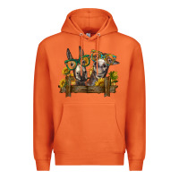 Carrot 2 donkeys with sunflowers Premium Hoodie - BarkalooDesign