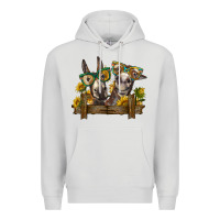 Dove Grey 2 donkeys with sunflowers Premium Hoodie - BarkalooDesign