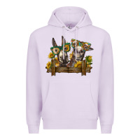 Lilac 2 donkeys with sunflowers Premium Hoodie - BarkalooDesign