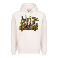 Pale Pink 2 donkeys with sunflowers Premium Hoodie - BarkalooDesign