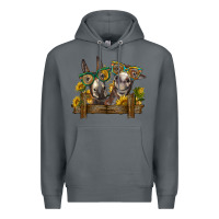 Rock 2 donkeys with sunflowers Premium Hoodie - BarkalooDesign