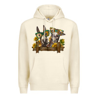 Sandshell 2 donkeys with sunflowers Premium Hoodie - BarkalooDesign