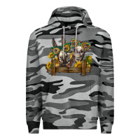Slate Camo 2 donkeys with sunflowers Premium Hoodie - BarkalooDesign