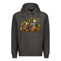 Smoke 2 donkeys with sunflowers Premium Hoodie - BarkalooDesign