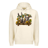 Tofu 2 donkeys with sunflowers Premium Hoodie - BarkalooDesign