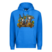 True Royal 2 donkeys with sunflowers Premium Hoodie - BarkalooDesign