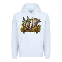 White 2 donkeys with sunflowers Premium Hoodie - BarkalooDesign