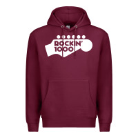 Burgundy rockin 1000 musician Premium Hoodie - linhVisuals