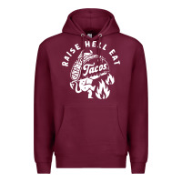 Burgundy Raise Hell Eat white Premium Hoodie - linhVisuals