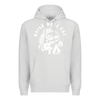 Dove Grey Raise Hell Eat white Premium Hoodie - linhVisuals