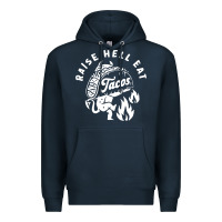 Navy Raise Hell Eat white Premium Hoodie - linhVisuals