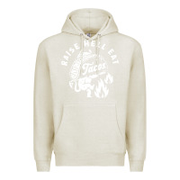 Oatmeal Heather Raise Hell Eat white Premium Hoodie - linhVisuals