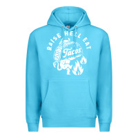Ocean Blue Raise Hell Eat white Premium Hoodie - linhVisuals