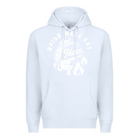 White Raise Hell Eat white Premium Hoodie - linhVisuals