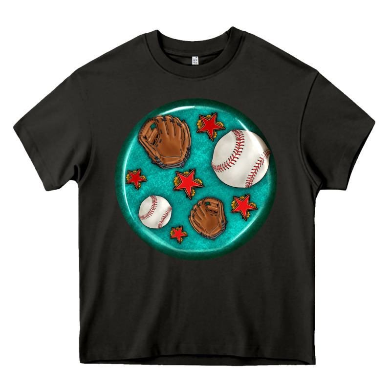 Baseball With Sunflower Round Earrings Heavy Core Tee by BundleAndBundleShop | Teevron