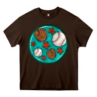 Chocolate Brown baseball with sunflower round earrings Heavy Core Tee - BundleAndBundleShop