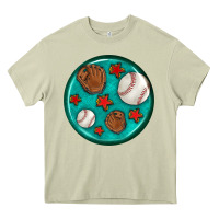 Mossy baseball with sunflower round earrings Heavy Core Tee - BundleAndBundleShop