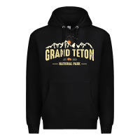 Black grand teton national park est 1929 vinage wyoming mountains graphic Premium Hoodie - linhVisuals