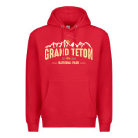 Red grand teton national park est 1929 vinage wyoming mountains graphic Premium Hoodie - linhVisuals