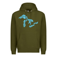 Army Green great lakes of michigan Premium Hoodie - linhVisuals