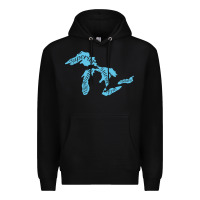 Black great lakes of michigan Premium Hoodie - linhVisuals