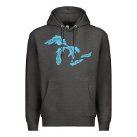 Charcoal Heather great lakes of michigan Premium Hoodie - linhVisuals